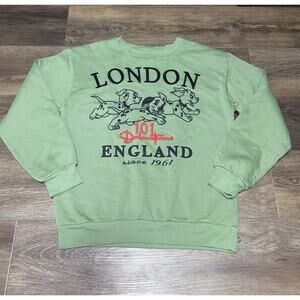 Disney 101 Dalmatians Sweatshirt Womens Large Crewneck Embroidered London